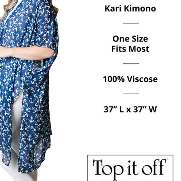 Kari Printed Lightweight Kimono Wrap Shawl Pink Orange Wildflowers - Picture 3 of 3